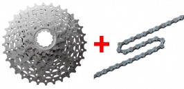 Zestaw Shimano łańcuch HG-53 + kaseta HG-400 9-rzędowa 12-36