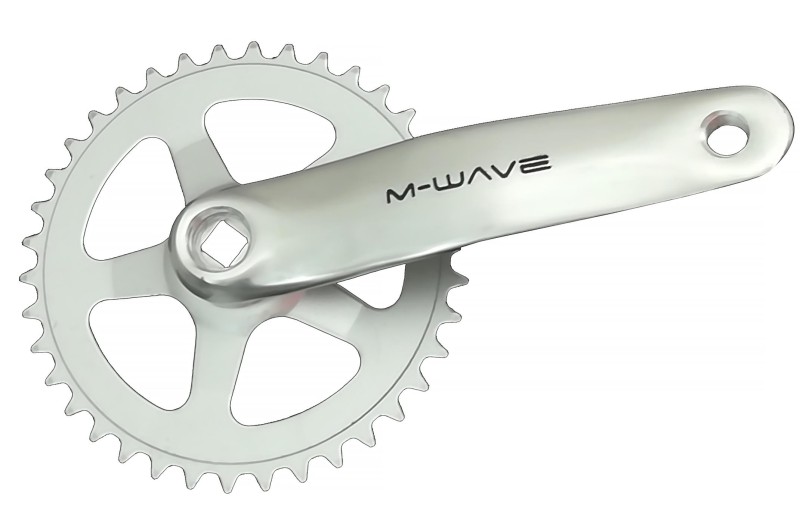 Mechanizm korbowy 1-rzędowy 38z alu/stal 170mm srebrny M-Wave na łańcuch 1/2x3/32 (1)