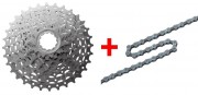Zestaw Shimano łańcuch HG53 + kaseta HG400 9rzędowa 1236