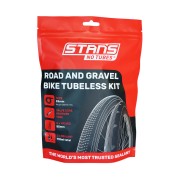 zestaw do konwersji Stans Road & Gravel Tubeless Kit taśma 25mm, wentyle 55mm, 2x59ml płynu